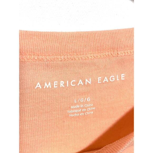 American Eagle Crop T Shirt Womens L Peace Flower Ying Yang Y2K Hippie Festival - Picture 4 of 6